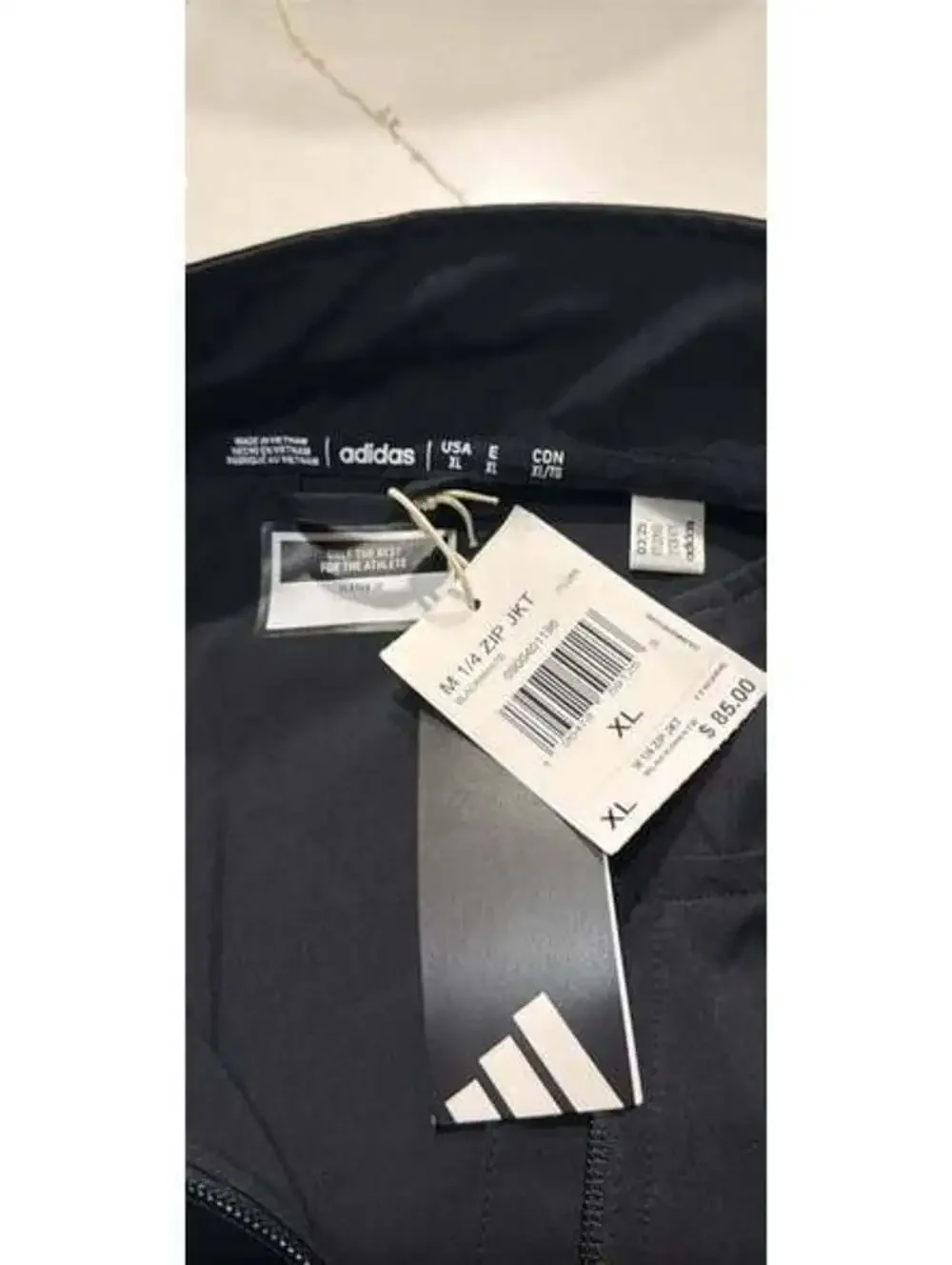 Adidas Black 1/4 Zip Pullover Short-sleeve New Size XL